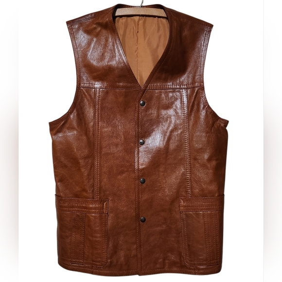 Vintage Verha Dutch Amsterdam Leather Vest EUC Size XXL